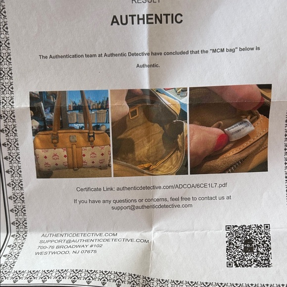 MCM Tan and White Shoulder Bag with COA - Picture 15 of 15